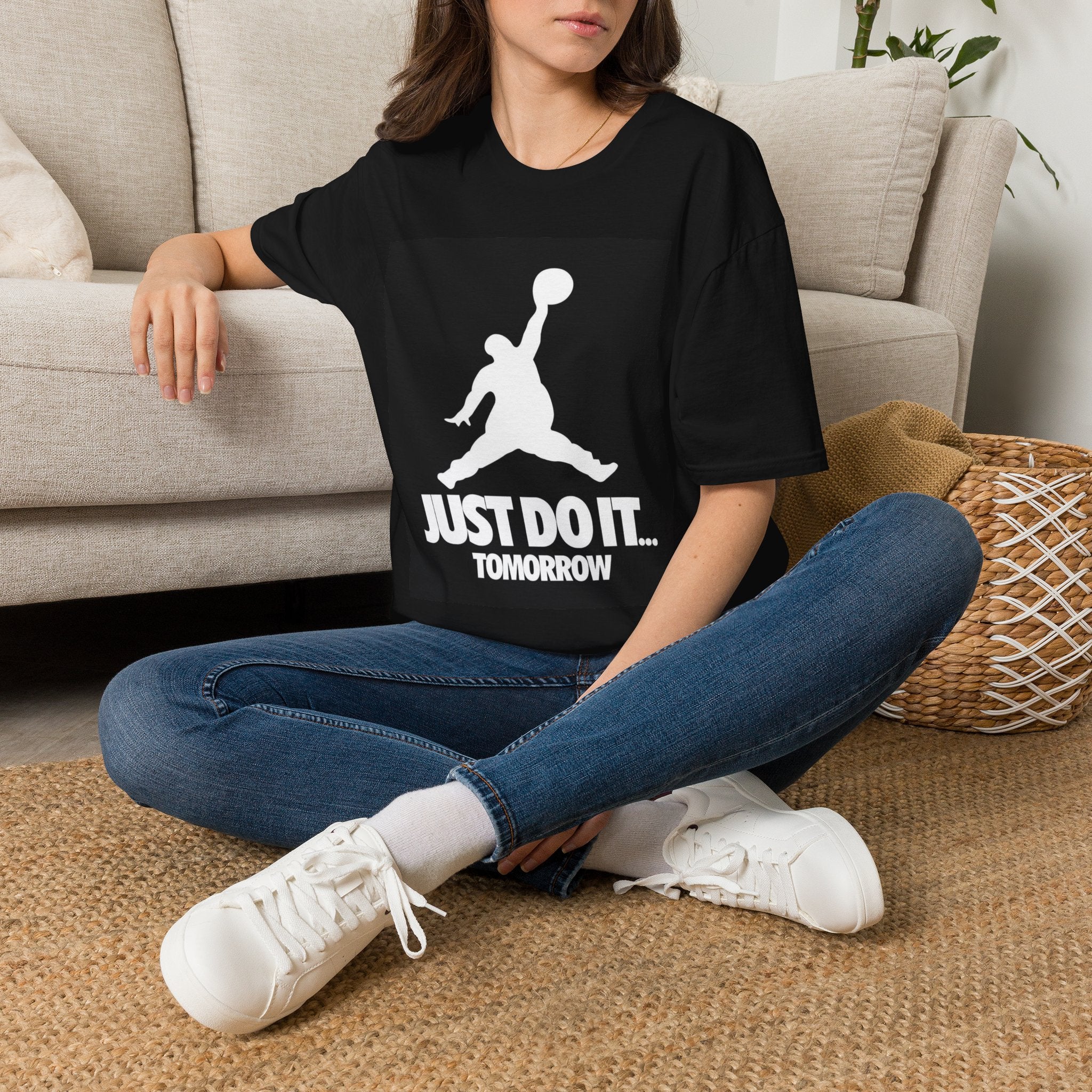 T-Shirt — "Just Do It... Tomorrow" Basketball Silhouette Tee
