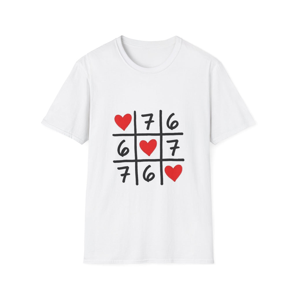 67 T-Shirt — Heart Tic-Tac-Toe Graphic